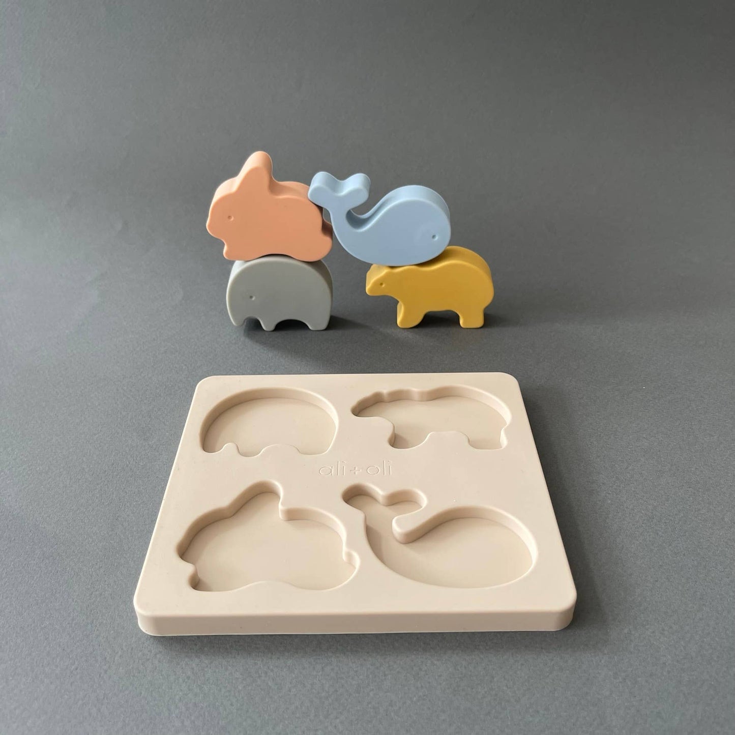 Ali+Oli - Baby Soft Silicone Mini-Animal Puzzle (4pc) Toys for Toddler