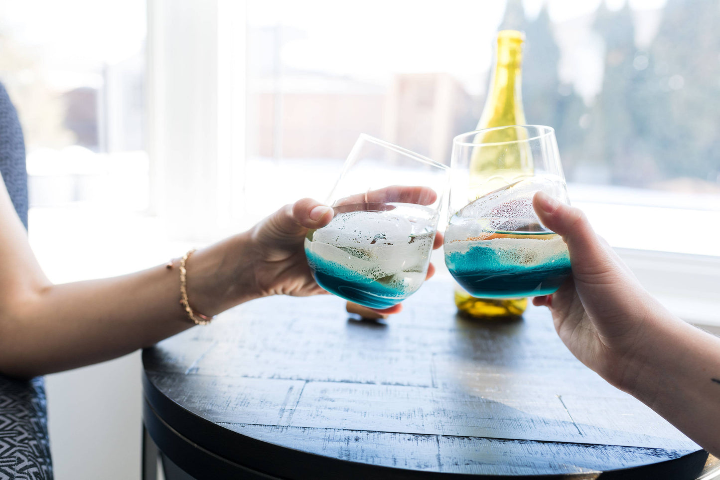 Resin Accented Wine Glasses- Price is per glass -NO TARIFFS!