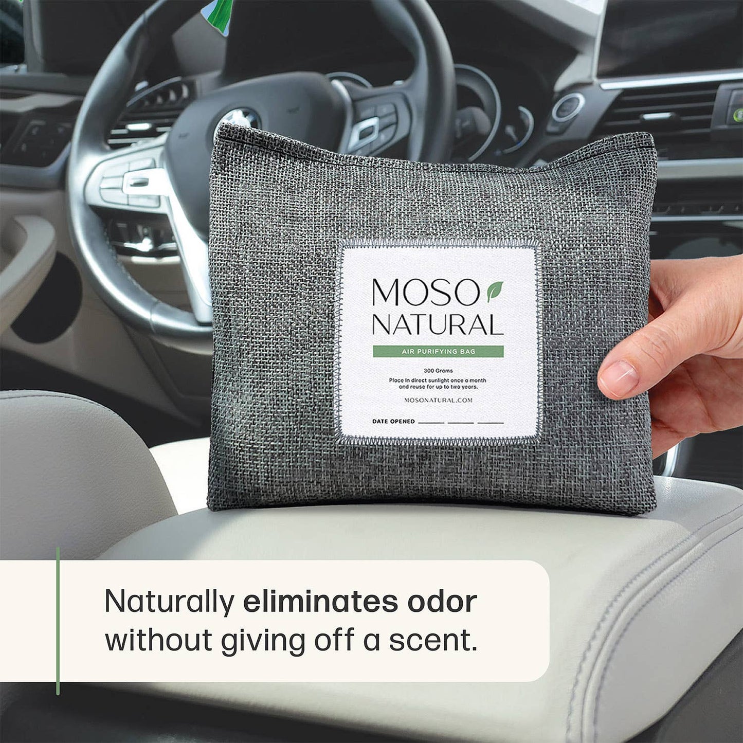 Car Odor Eliminator & Air Freshener w/ Bamboo Charcoal