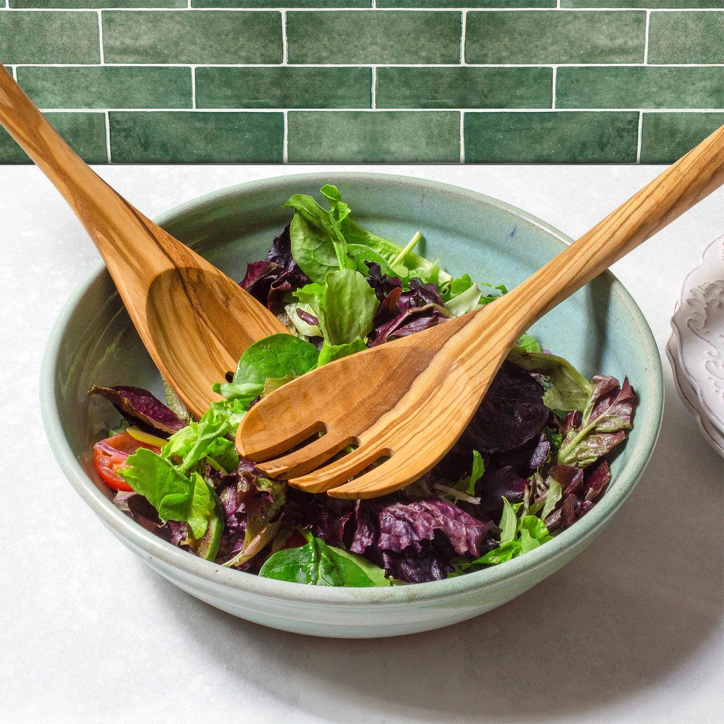 Totally Bamboo - Rock & Branch® Olive Wood Salad Serving Set