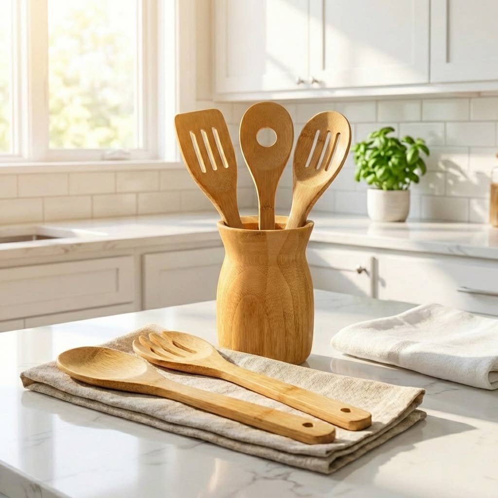 Bamboo Kitchen Utensils Holder | Earth Day Bestseller