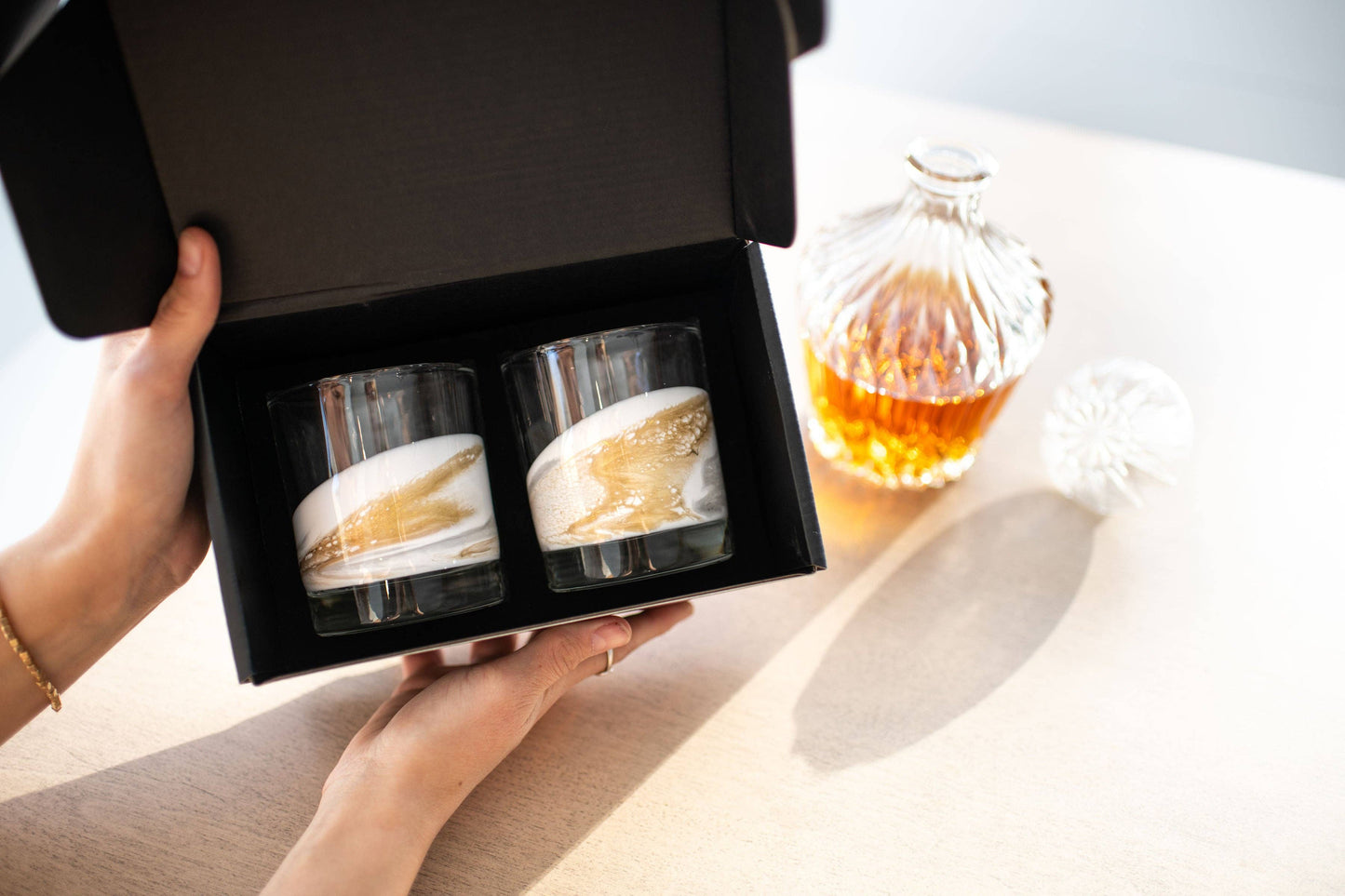 Resin Accented Whisky Glasses-Price is per glass -NO TARIFFS
