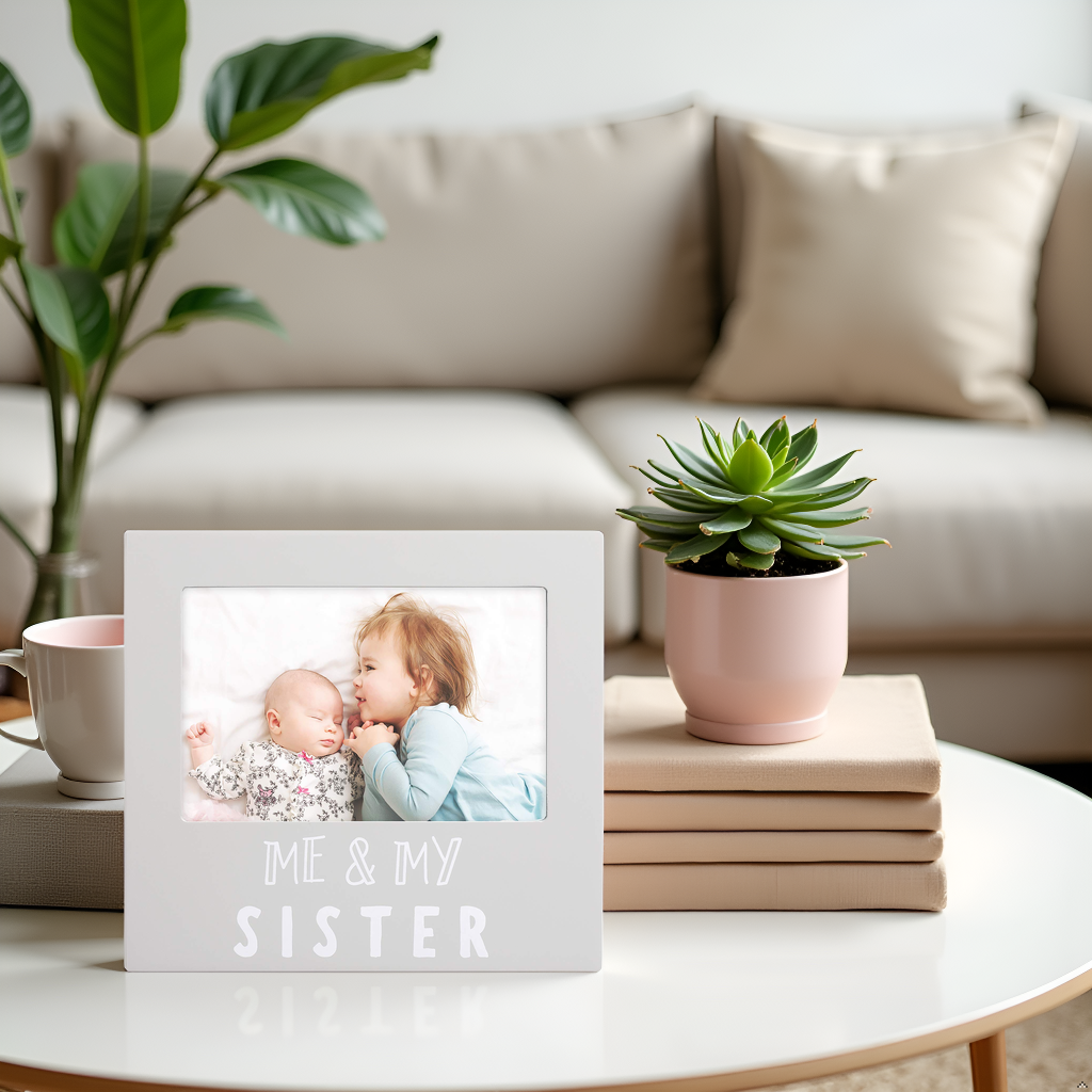 Pearhead - Me and My Sister Sentiment Picture Frame, Gray