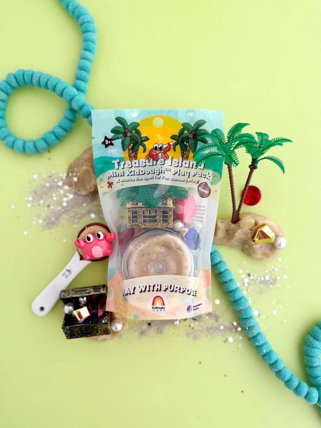 Earth Grown KidDoughs (KidDoughs by EGKD) - Treasure Island Mini Play Pack