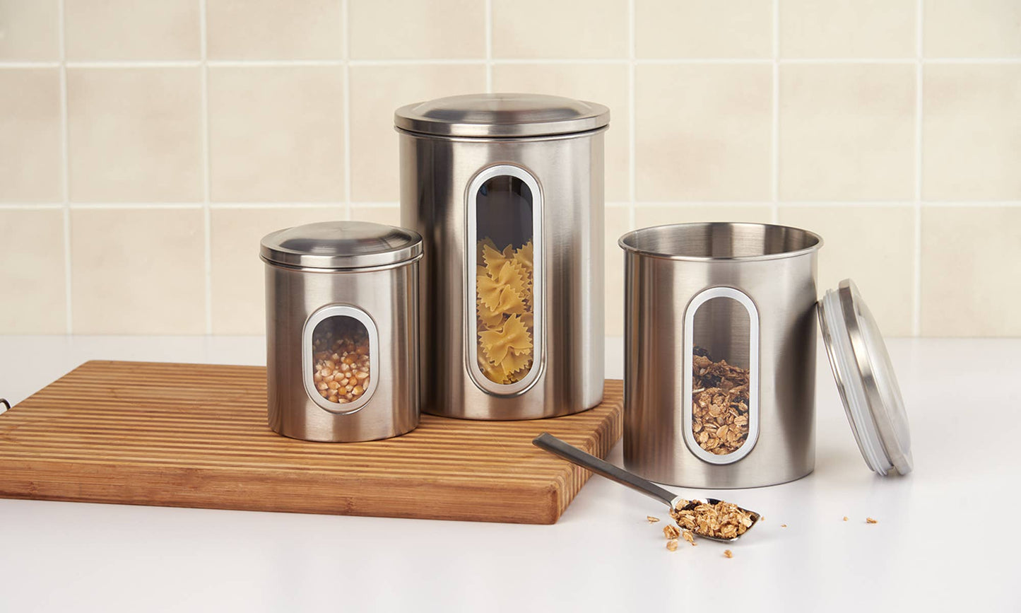 Fox Run Brands - Fox Run Stainless Steel Canister Set, 3-Piece Set
