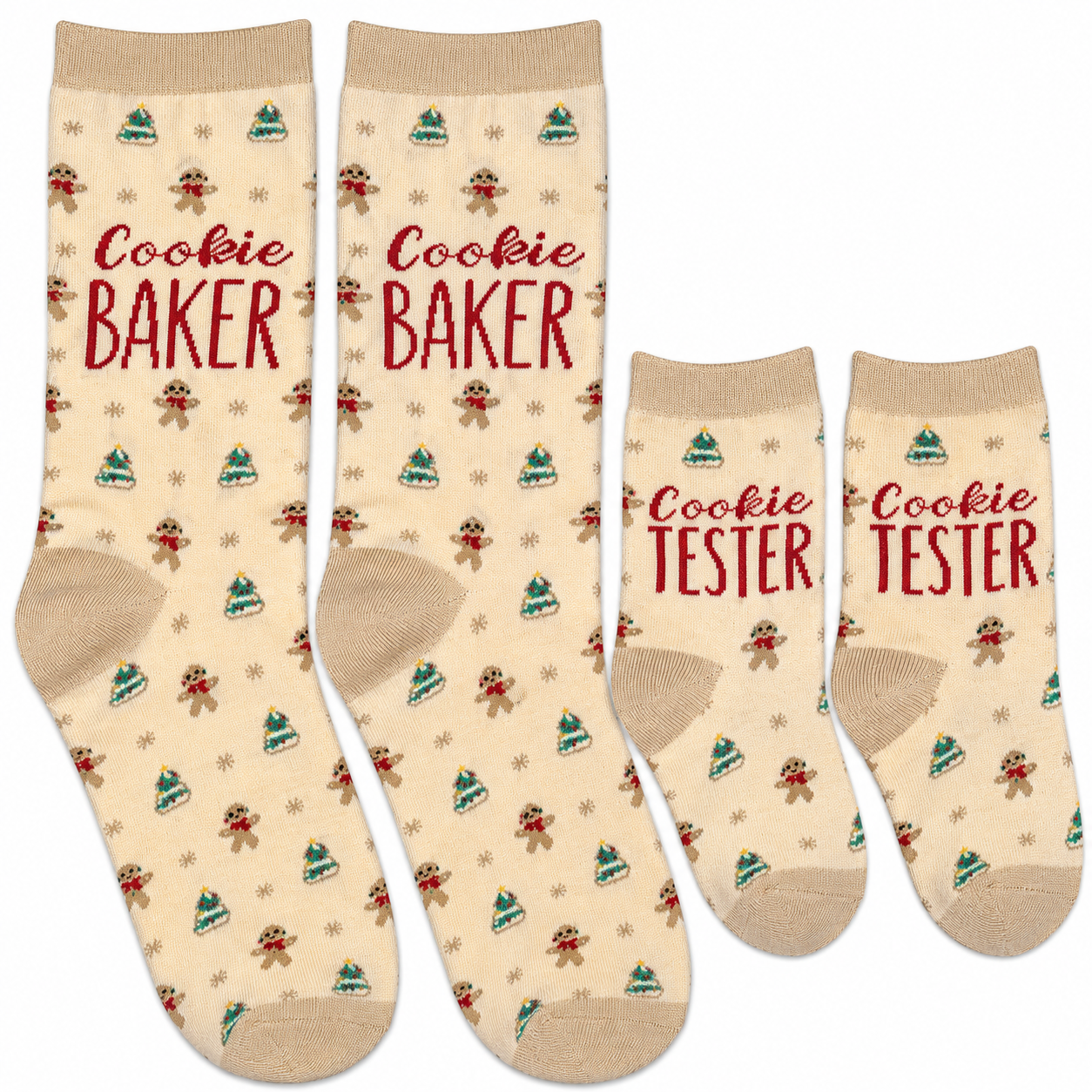 Pearhead - Cookie Baker & Tester Christmas Parent & Baby Sock Set