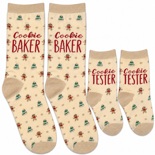 Pearhead - Cookie Baker & Tester Christmas Parent & Baby Sock Set