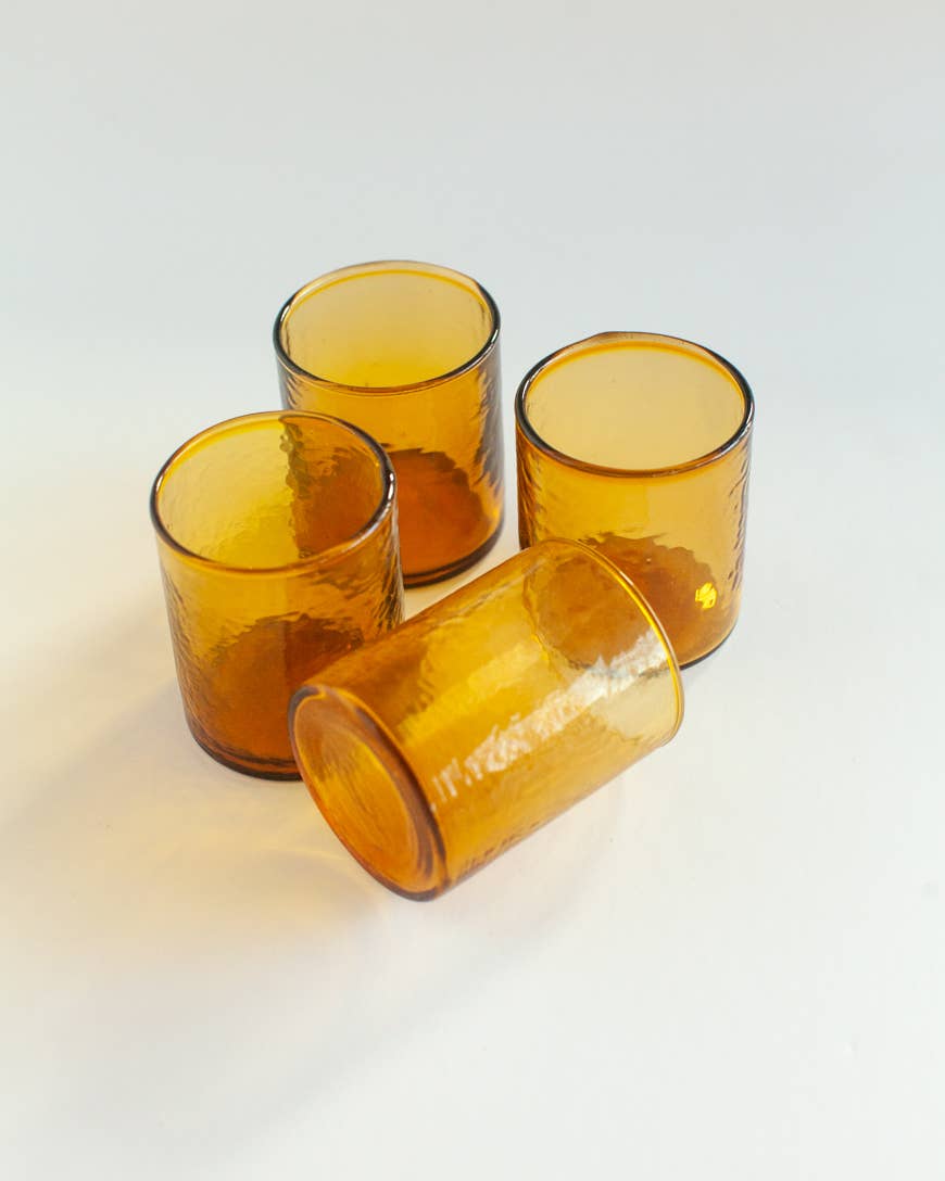 Handblown Hammered Glasses | Set of 4