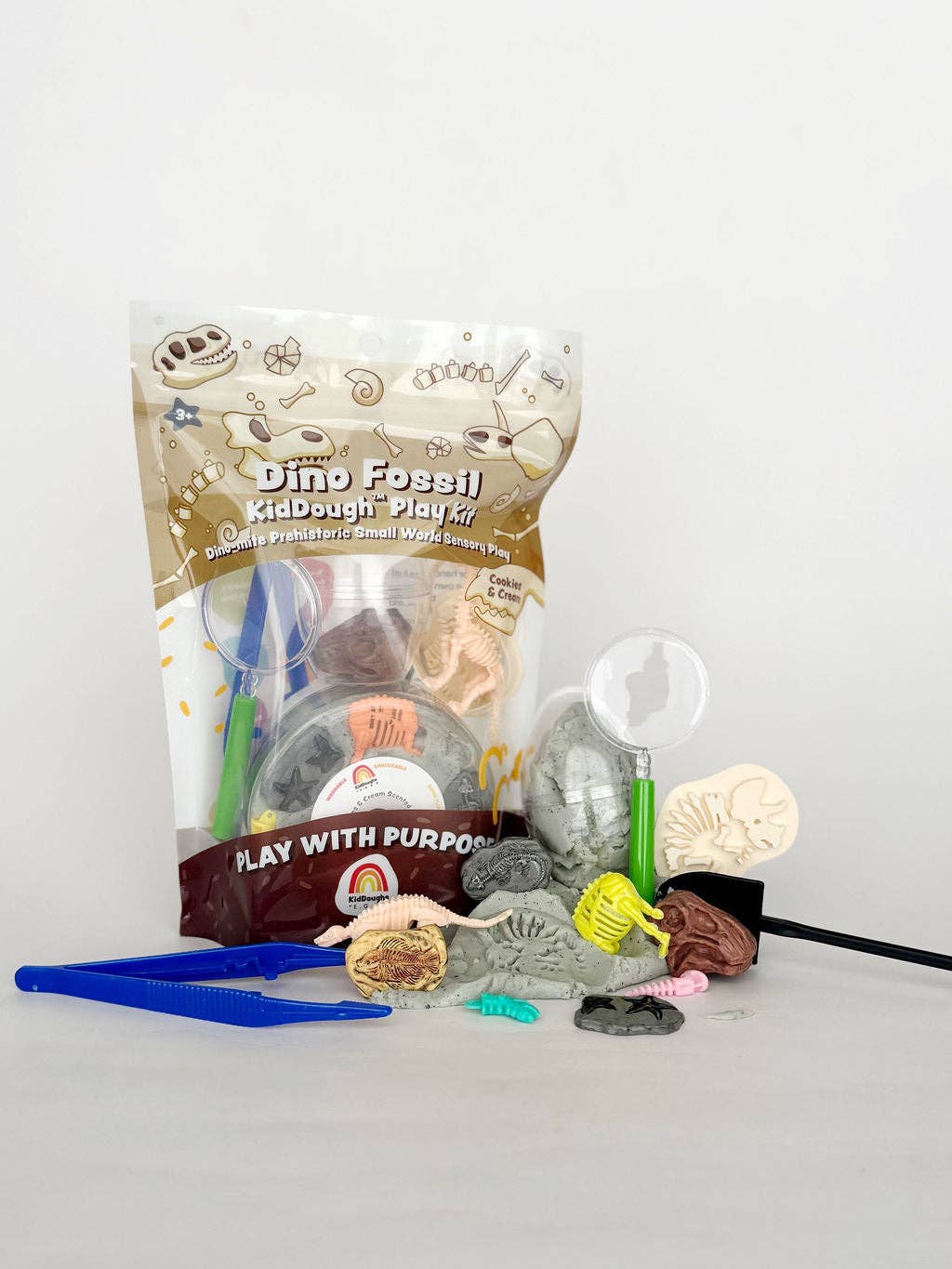 Earth Grown KidDoughs (KidDoughs by EGKD) - Dino Fossil Dig KidDough Play Kit