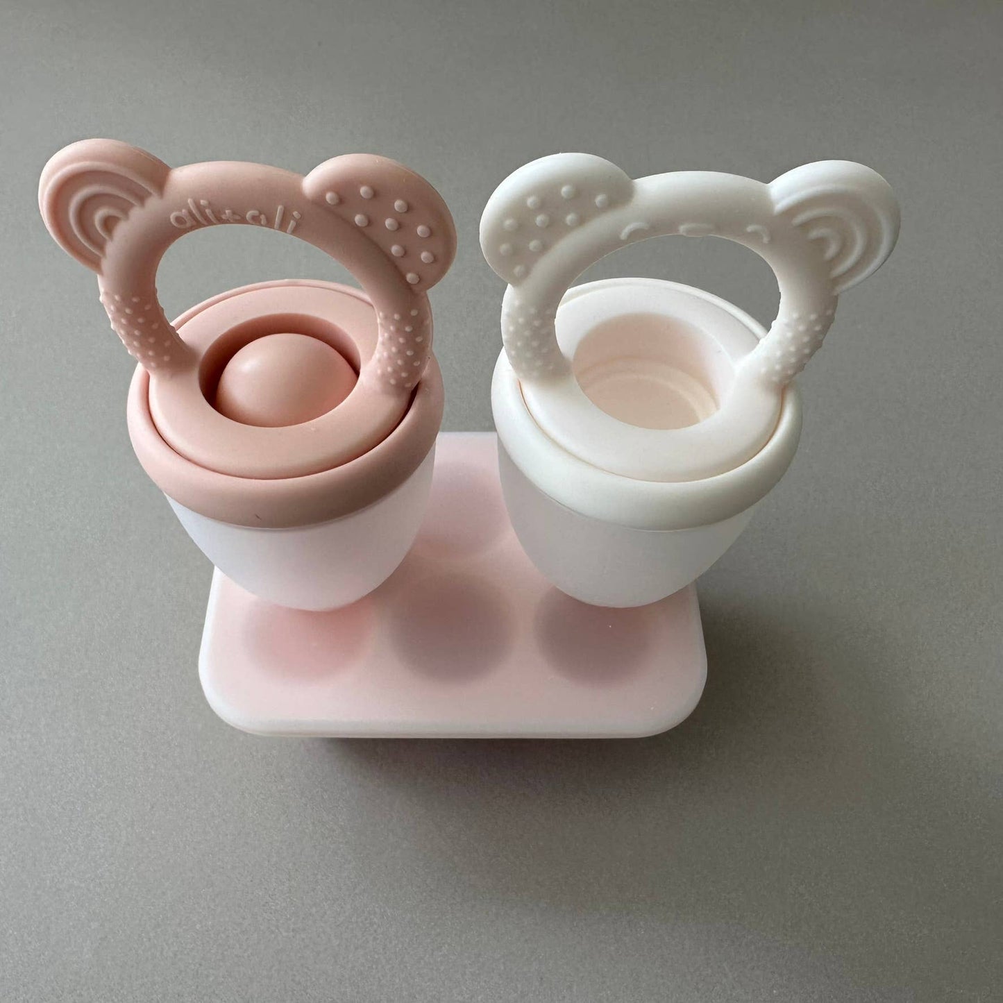 Ali+Oli - Food & Fruit Pacifier Feeder & Freezer Tray (Pink-White) 3pc