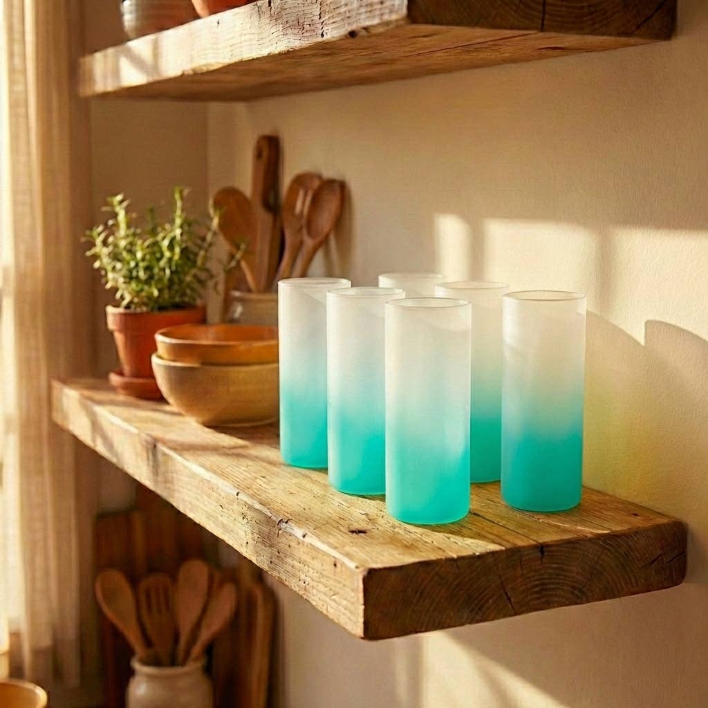 Colored Glass Kitchen Cup