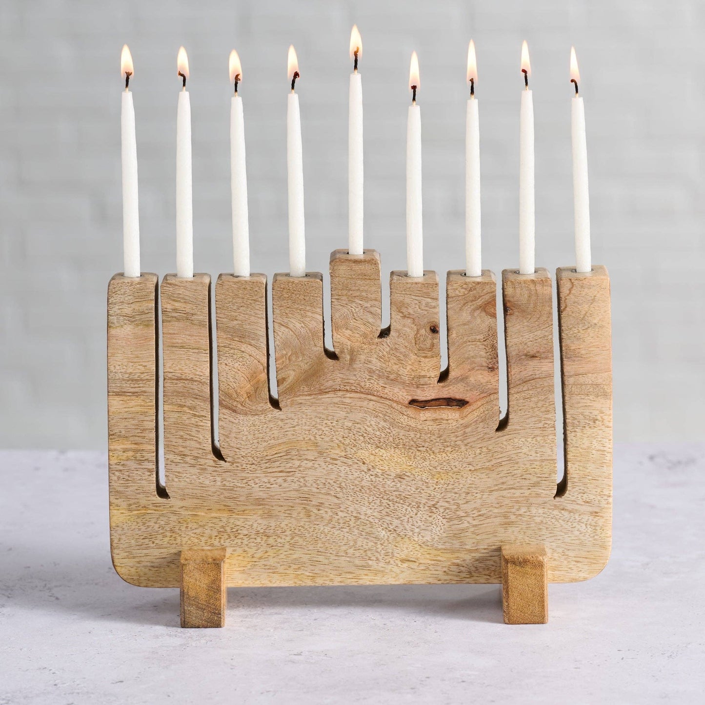 Ten Thousand Villages - Modern Mango Wood Menorah *