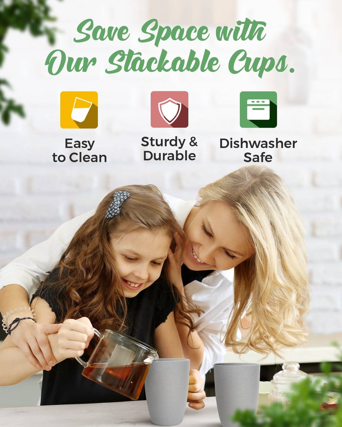 Greendish - Eco-Friendly Wheat Straw Drinking Cups Sets Lightweight