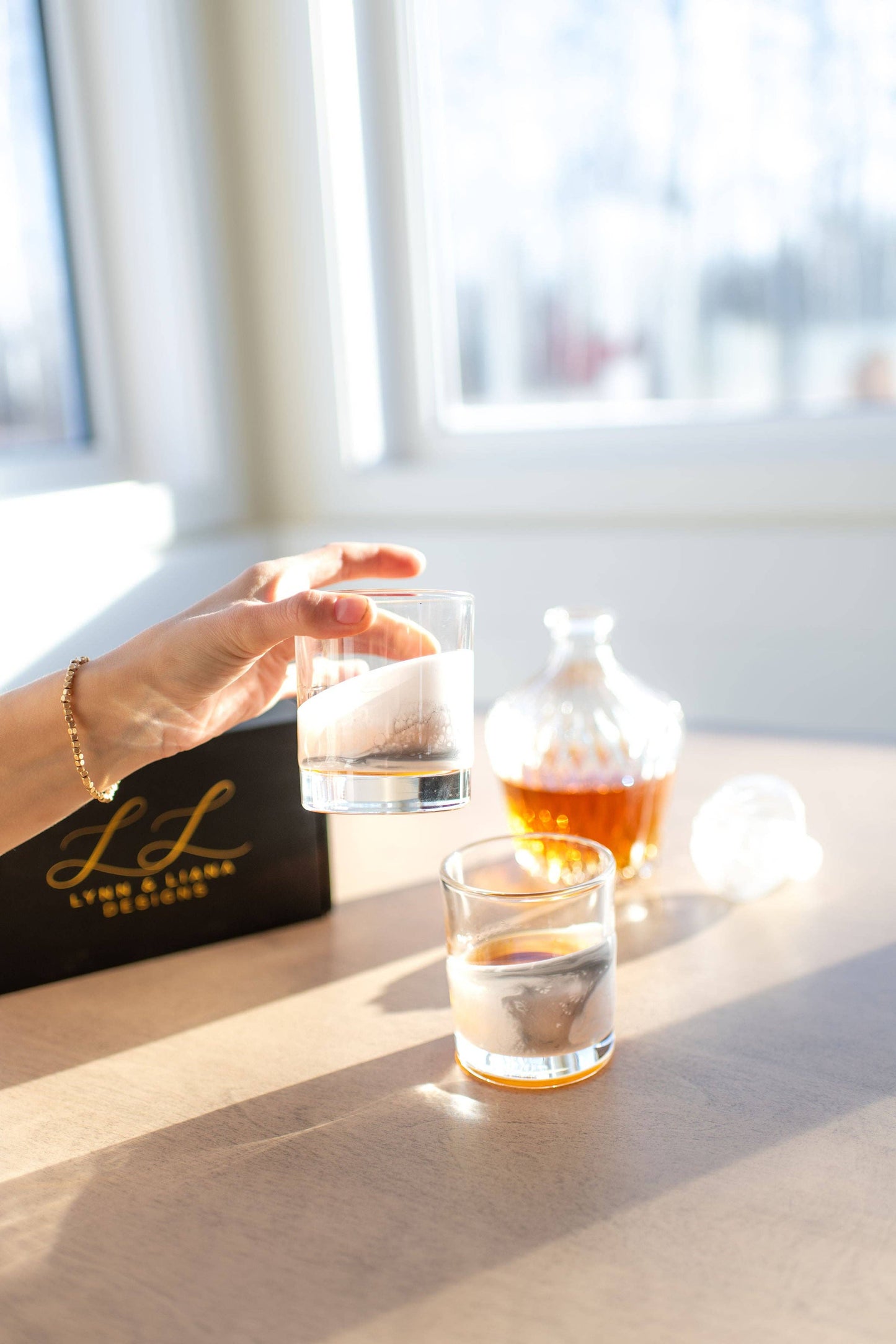 Resin Accented Whisky Glasses-Price is per glass -NO TARIFFS