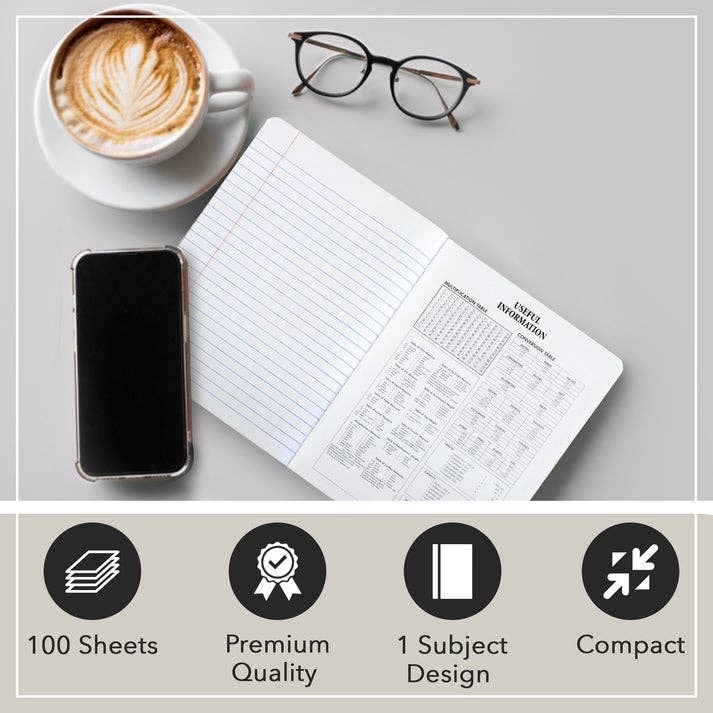 Three Leaf 100 Ct, Composition Notebook,WR (Pack of 48)