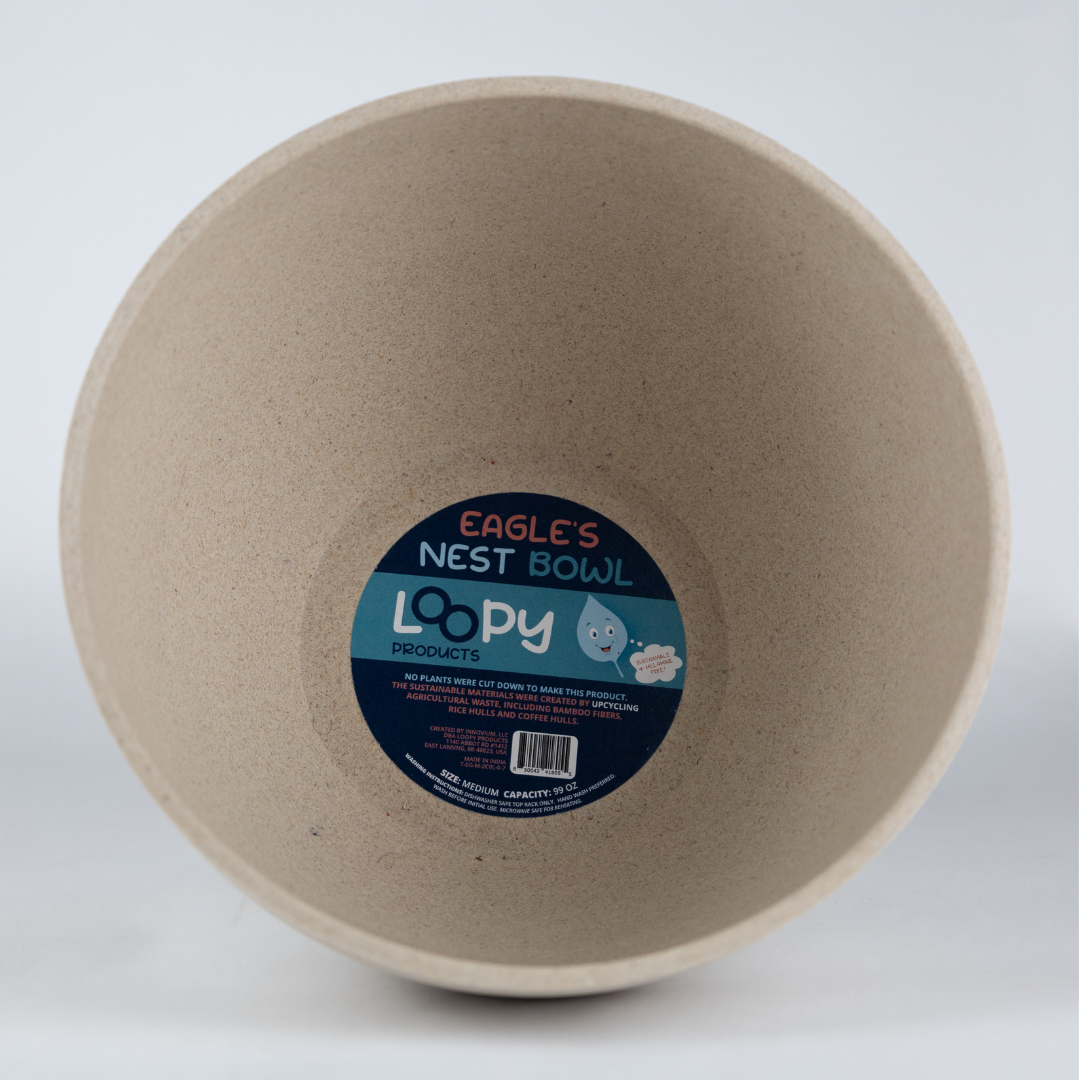 Loopy Products - Sustainable Bamboo Reusable Medium Serving Bowl w/o Lid