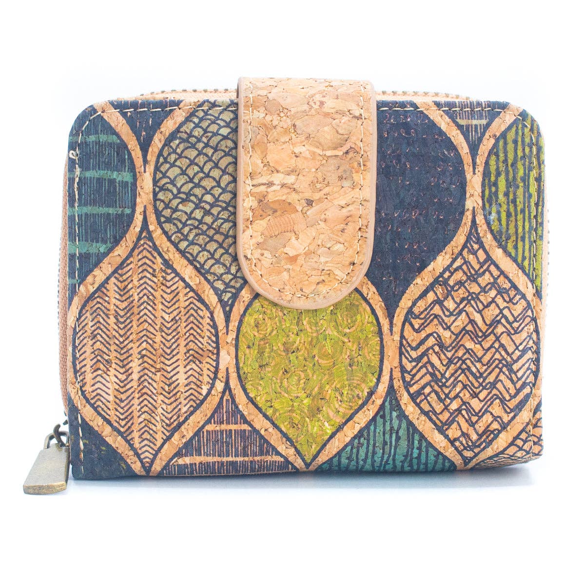 Meninas Bonitas Cork - Natural Cork Printed Women's Short Card Wallet BAG-2238