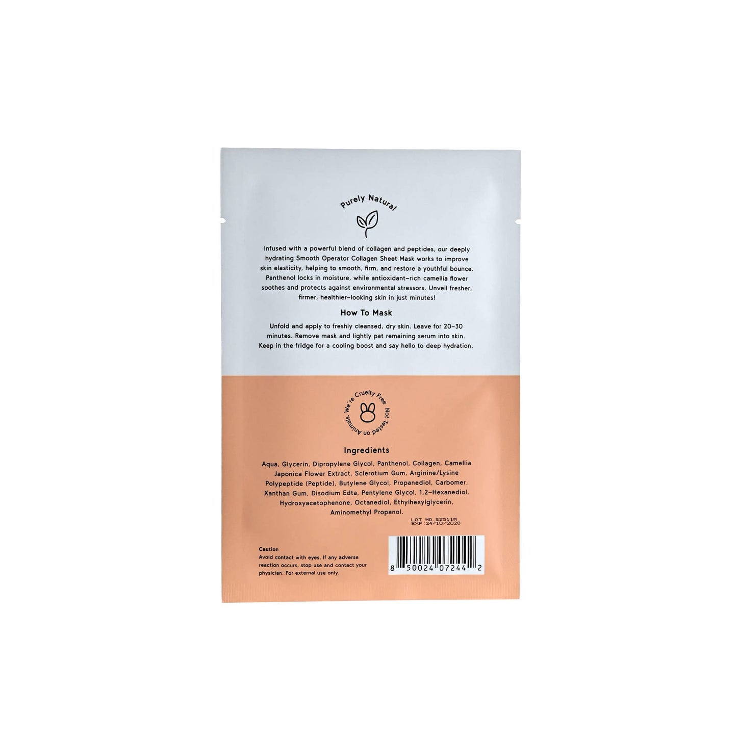 PURE SOL. Beauty Smooth Operator Beauty Collagen Sheet Mask