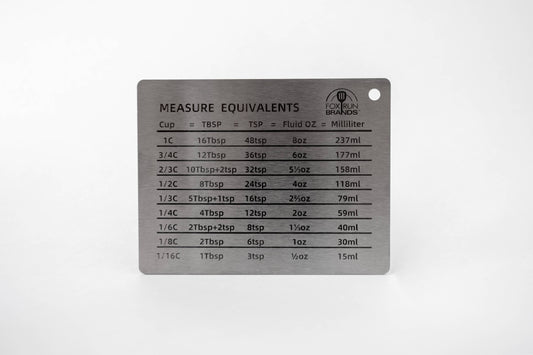 Fox Run Brands - Fox Run Stainless Steel Conversion Chart Magnet, 4.3" x 3.4"