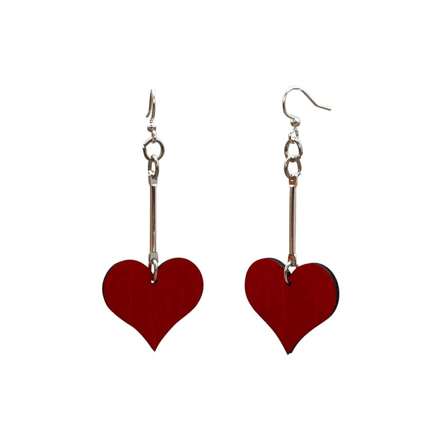 Green Tree Jewelry - Simple Dangle Heart Earrings
