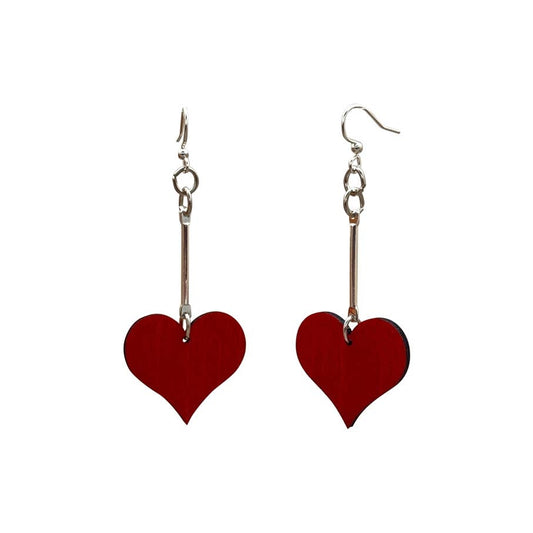 Green Tree Jewelry - Simple Dangle Heart Earrings