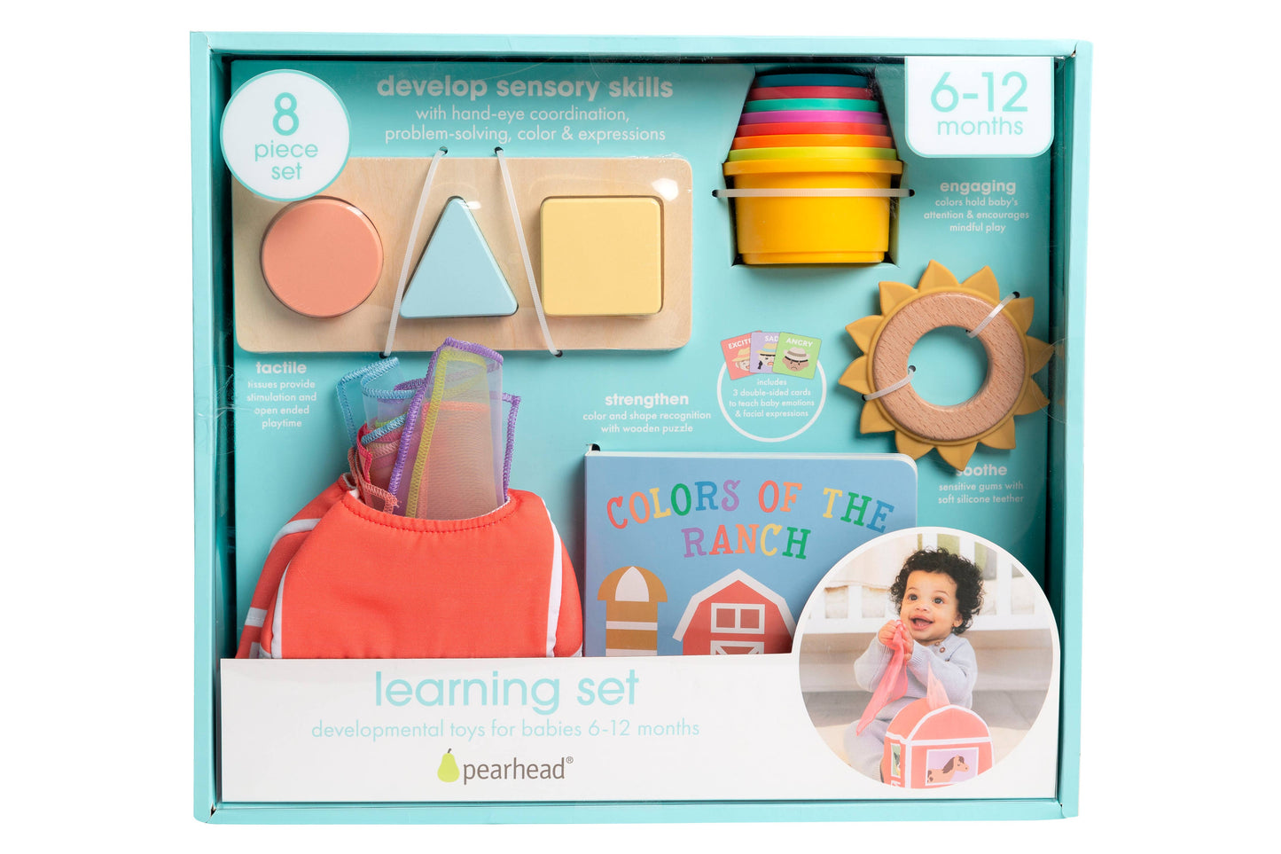 Pearhead - 6-12 Months Learning Kit, Montessori Developmental Toys
