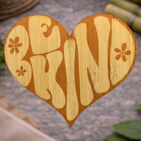 Bamboo Wood Stickers - Be Kind Heart