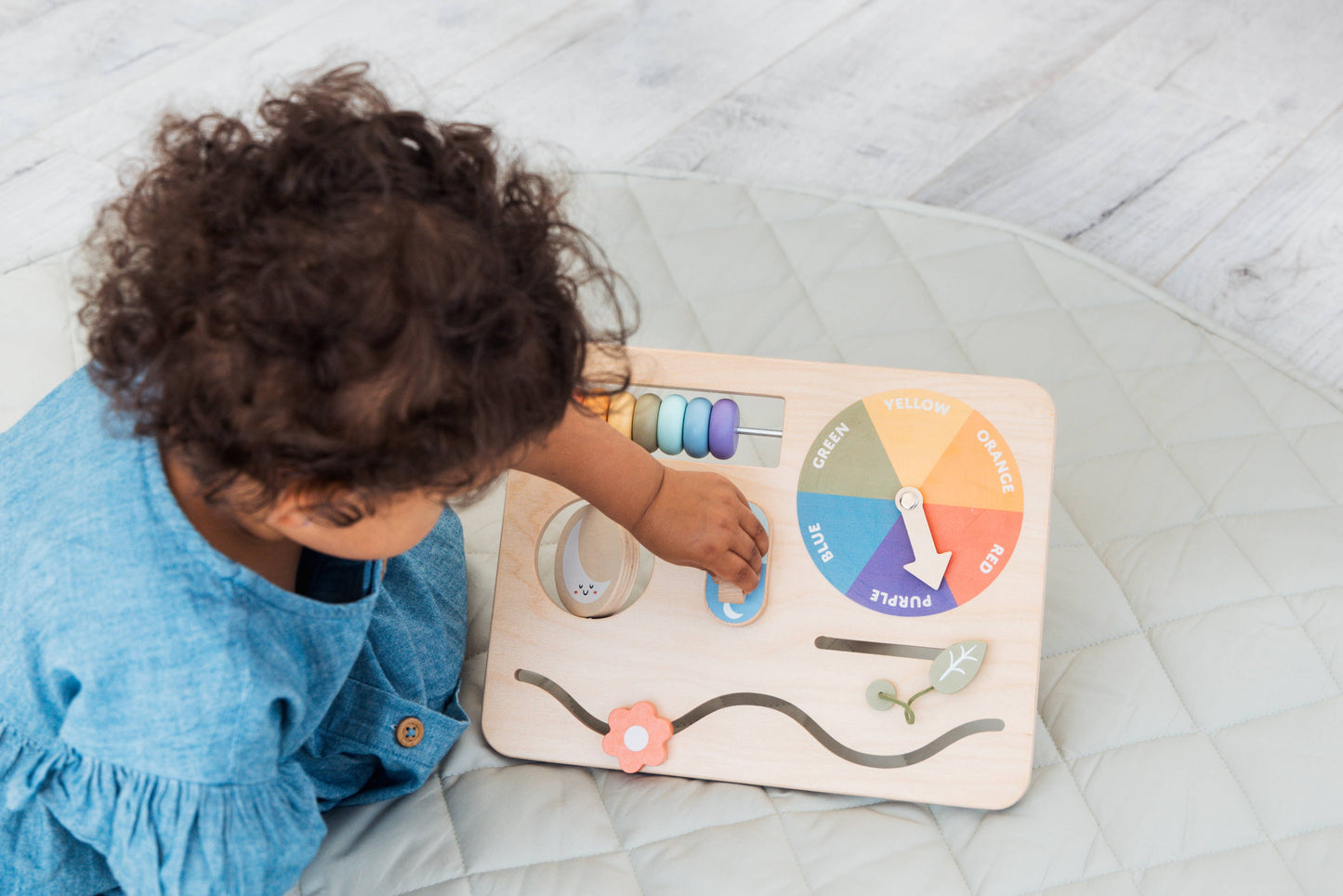 Pearhead - Wooden Busy Board, Montessori Interactive Activity Board