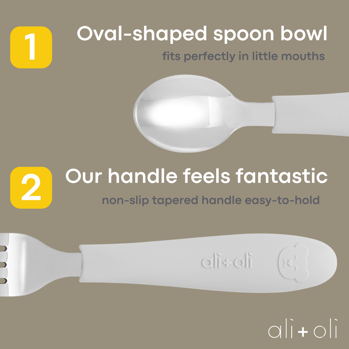 Ali+Oli - Ali+Oli (6pc) Toddler Utensils Set - Stainless Steel (Bears)