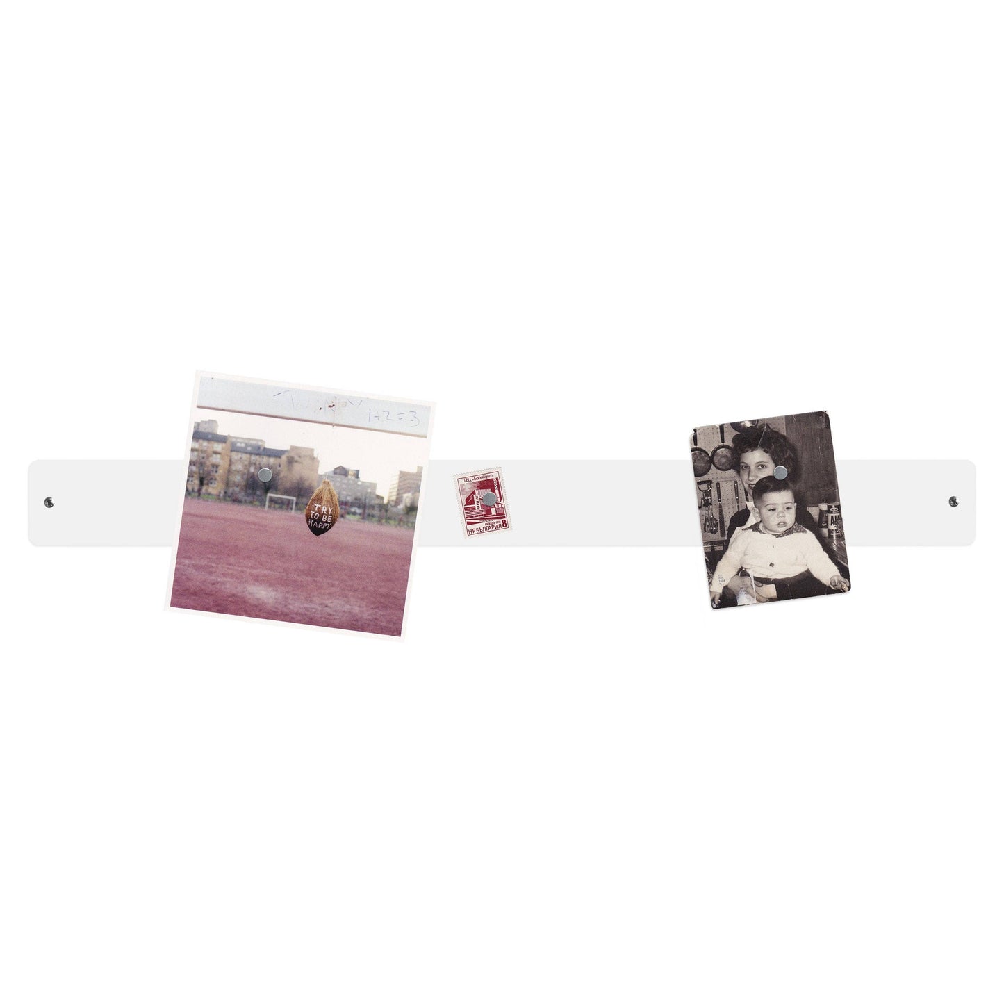 Large magnetic strip bulletin board