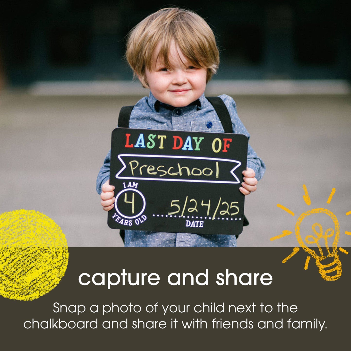 First And Last Day of School Photo Sharing Chalkboard Signs