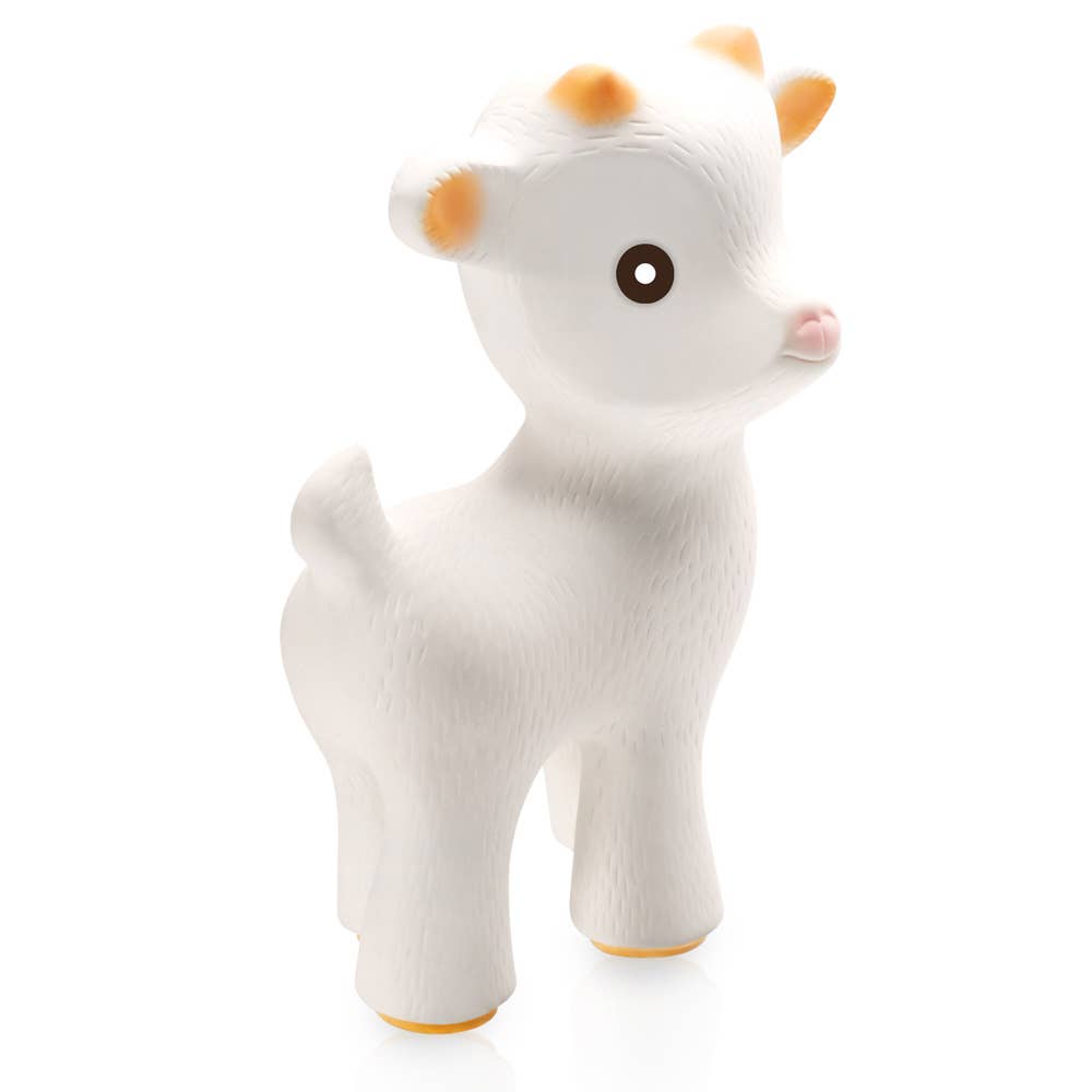 CaaOcho Natural Rubber Toys - Natural Rubber Teether Goat, Non-Toxic, Mold-free Design