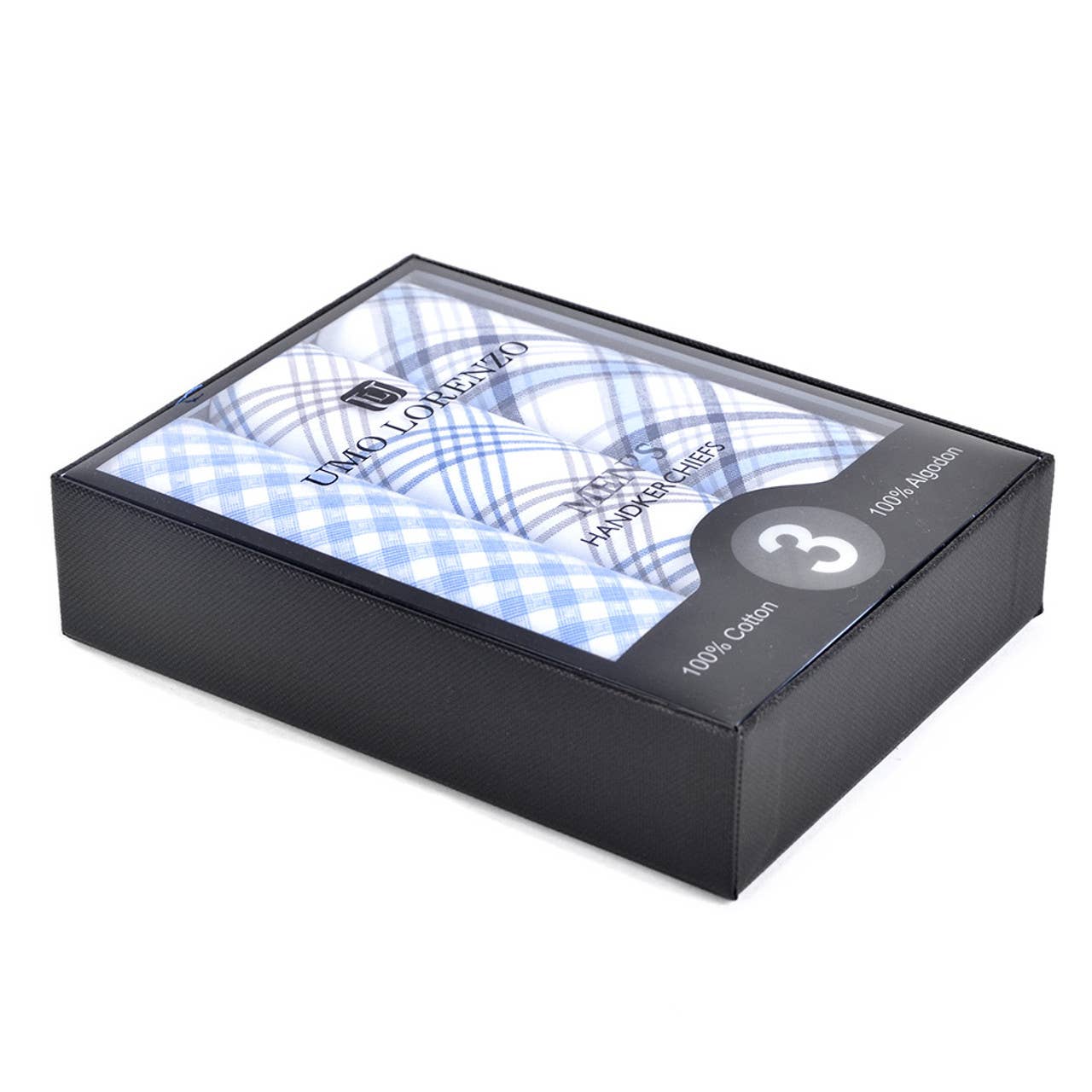 Men's Boxed Fancy Cotton Handkerchiefs 3pcs Set