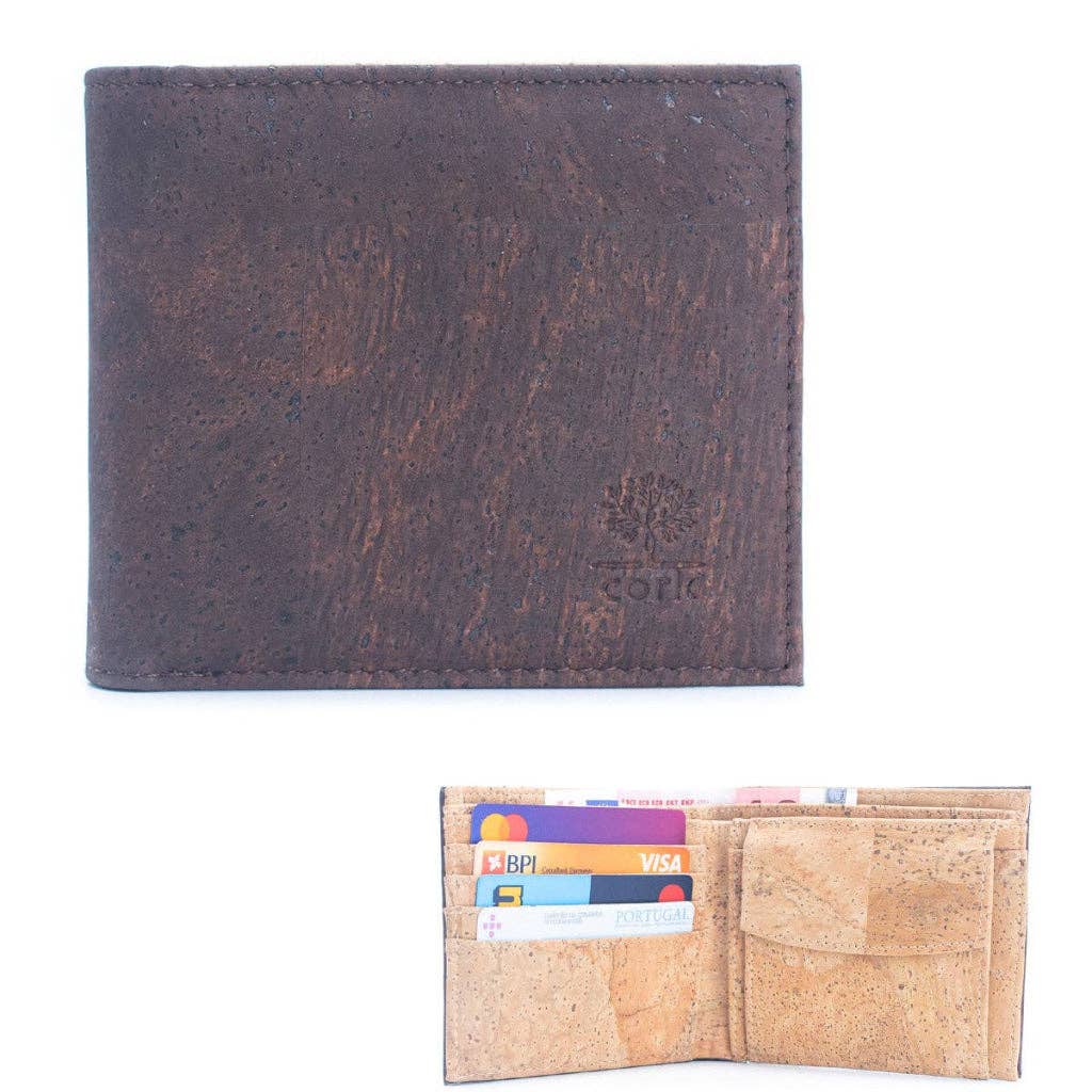 Meninas Bonitas Cork - Brown Cork Men's Wallet with Box Packaging BAG-2254