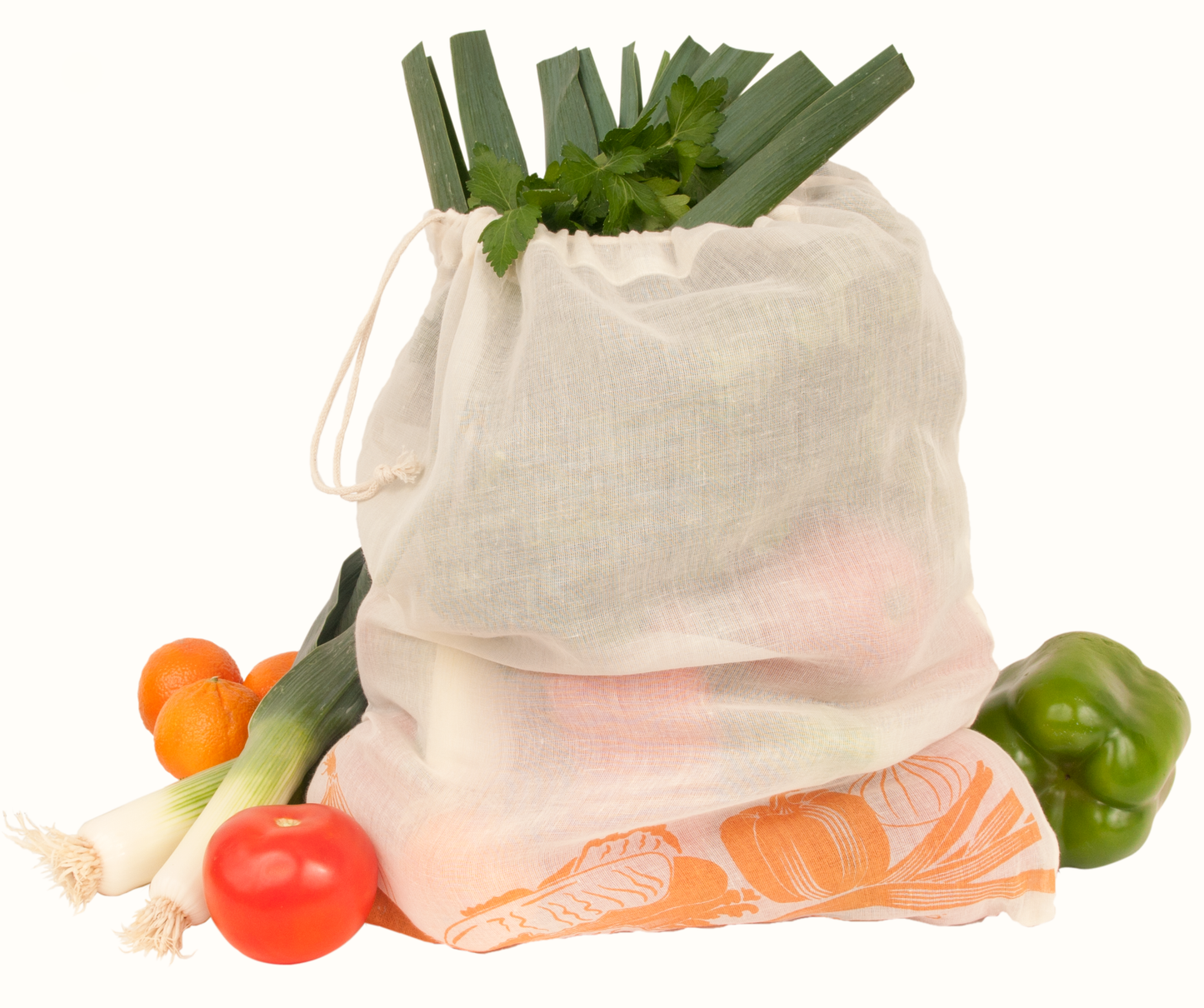 ECOBAGS - Organic Cotton Printed Reusable Produce Bags - 3 Pack