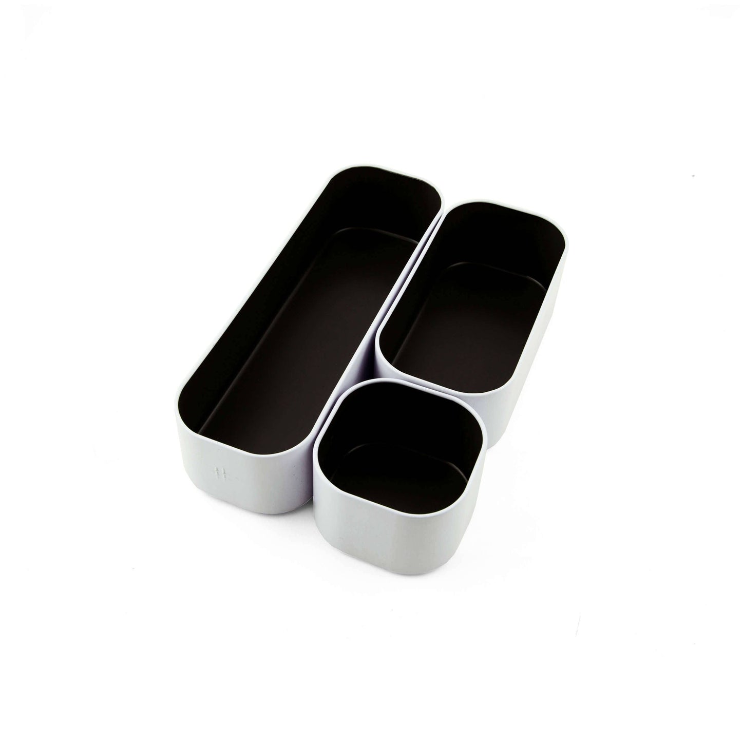 Metal stacking bins + drawer organizers sets of 3 small 2"