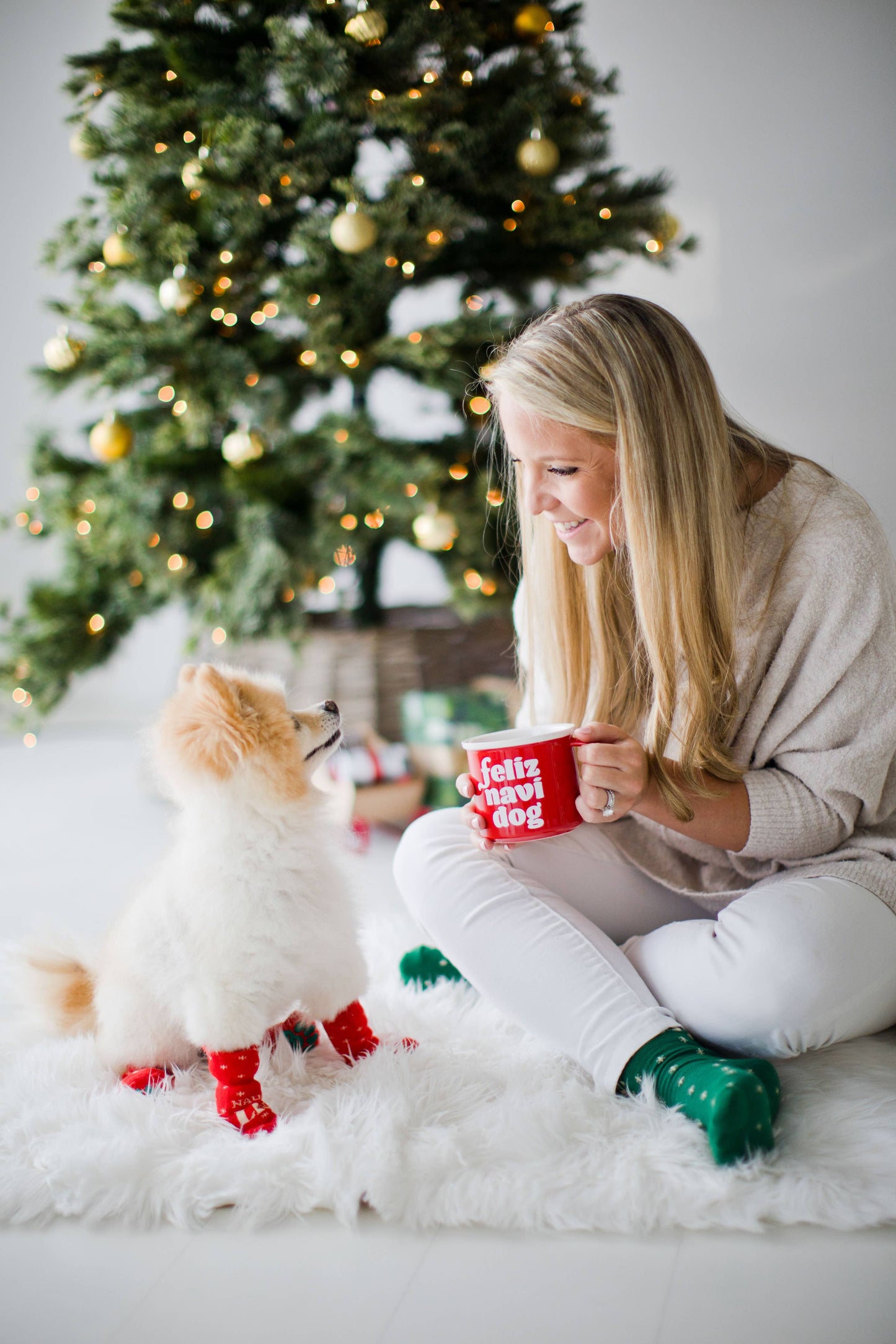 Pearhead - Nice & Naughty List Human & Dog Christmas Sock Set
