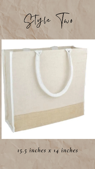 All The Things Jute Burlap Tote