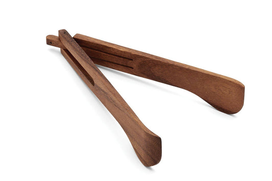 Fox Run Brands - Ironwood Spring Salad Tongs, Acacia, 2.25" x 2.25" x 12"