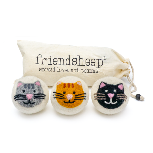 Friendsheep - Wool Dryer Ball Cat Mix (Orange, Grey, Black) - House Cats