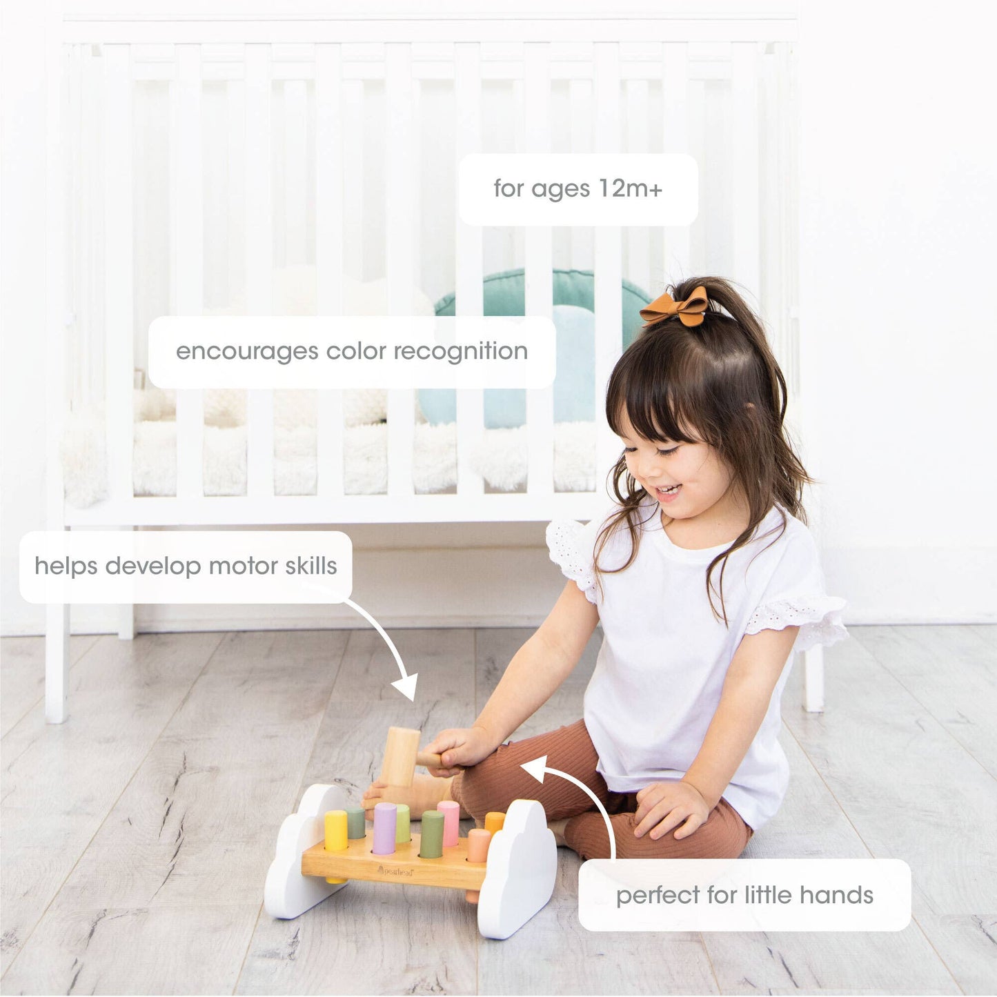 Pearhead - Wooden Hammer Bench Toy, Learning Toy