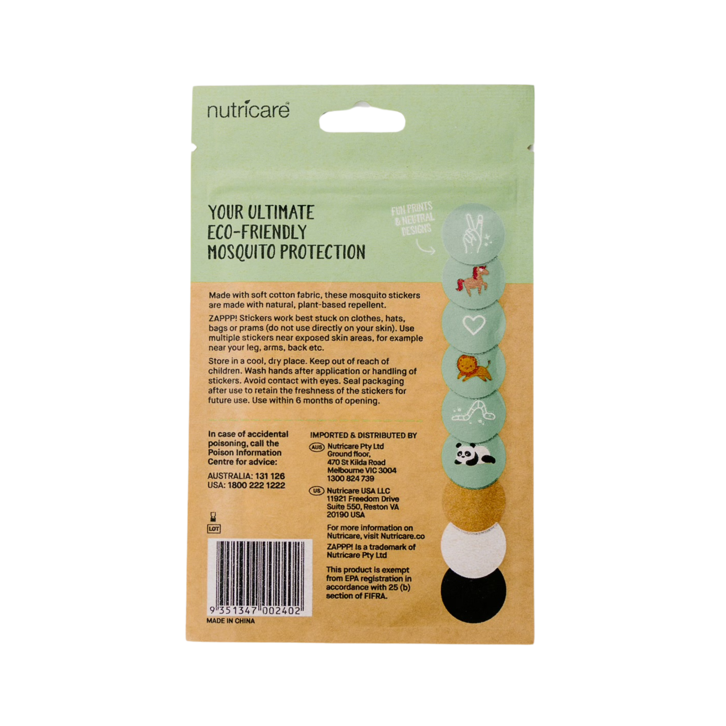 ZAPPP! Mosquito Stickers - 30 stickers per pack