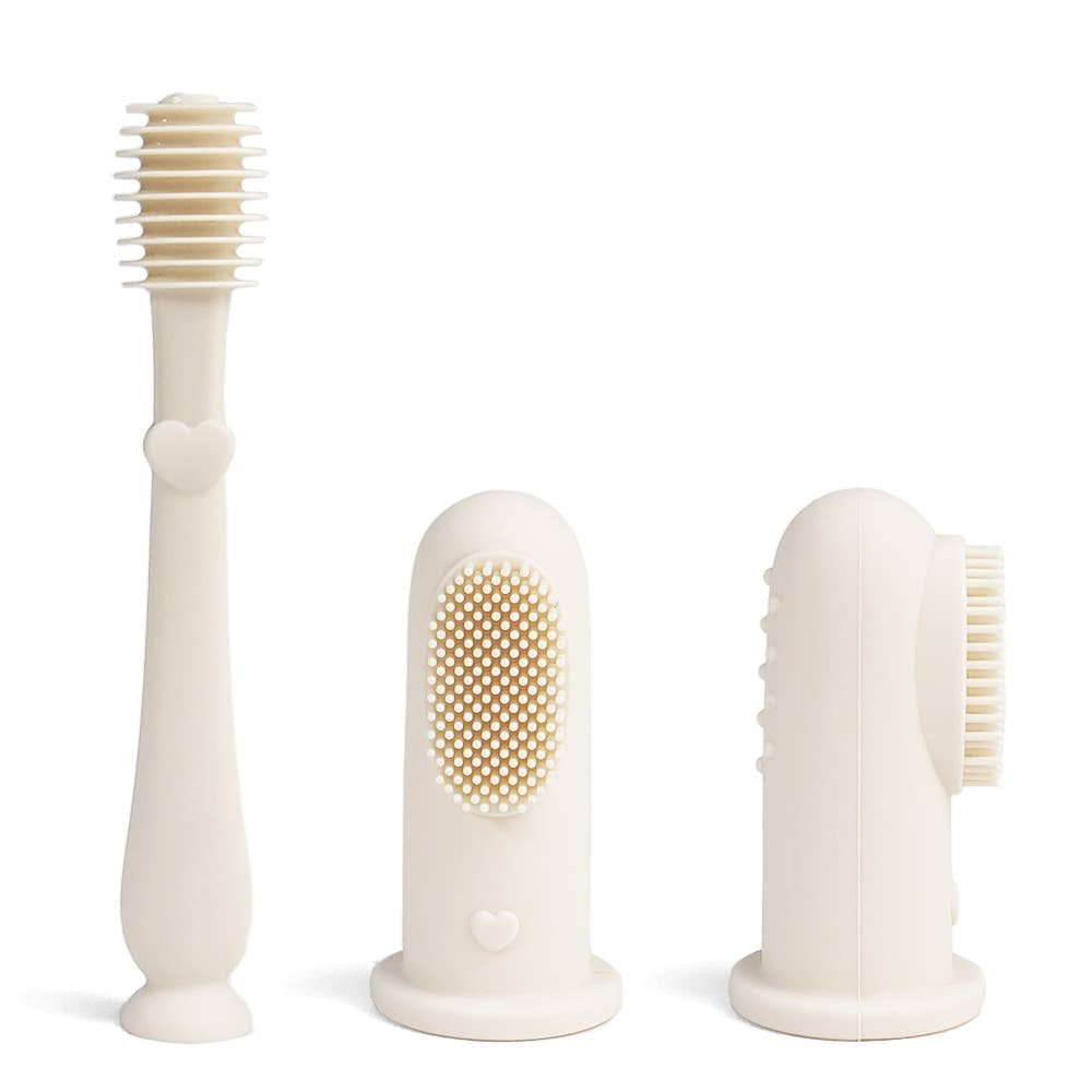 Ali+Oli - Baby Finger Toothbrush & Tongue Cleaner Oral Set 3m+ (Ivory)