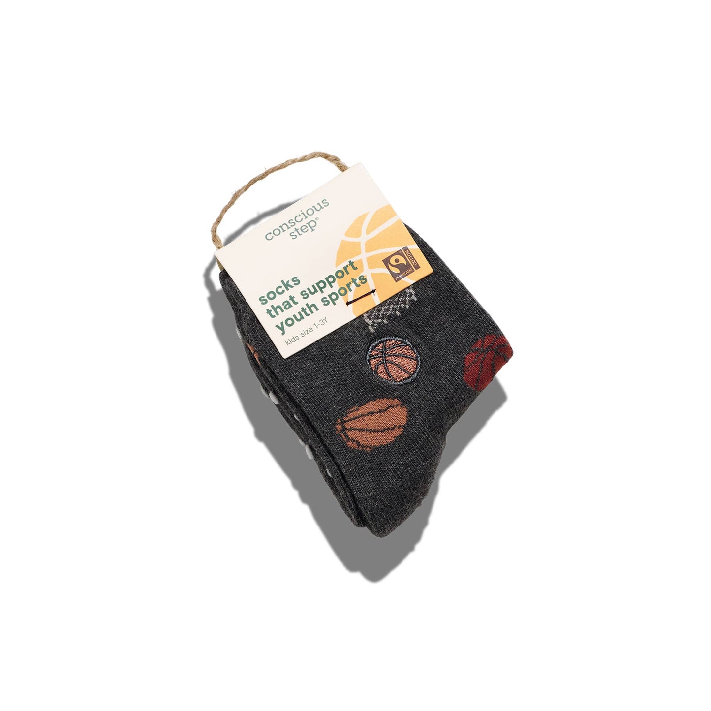 Conscious Step - Kids Socks that Support Youth Sports | Gray Basketballs