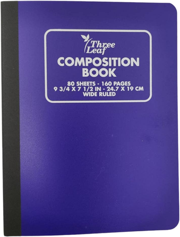 Poly Cover Composition Notebook, Wide Ruled