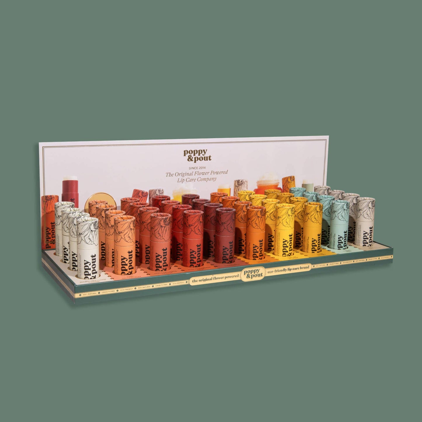 Poppy & Pout - Magnetic Sign, Lip Balm, Fits 40-Tube Display