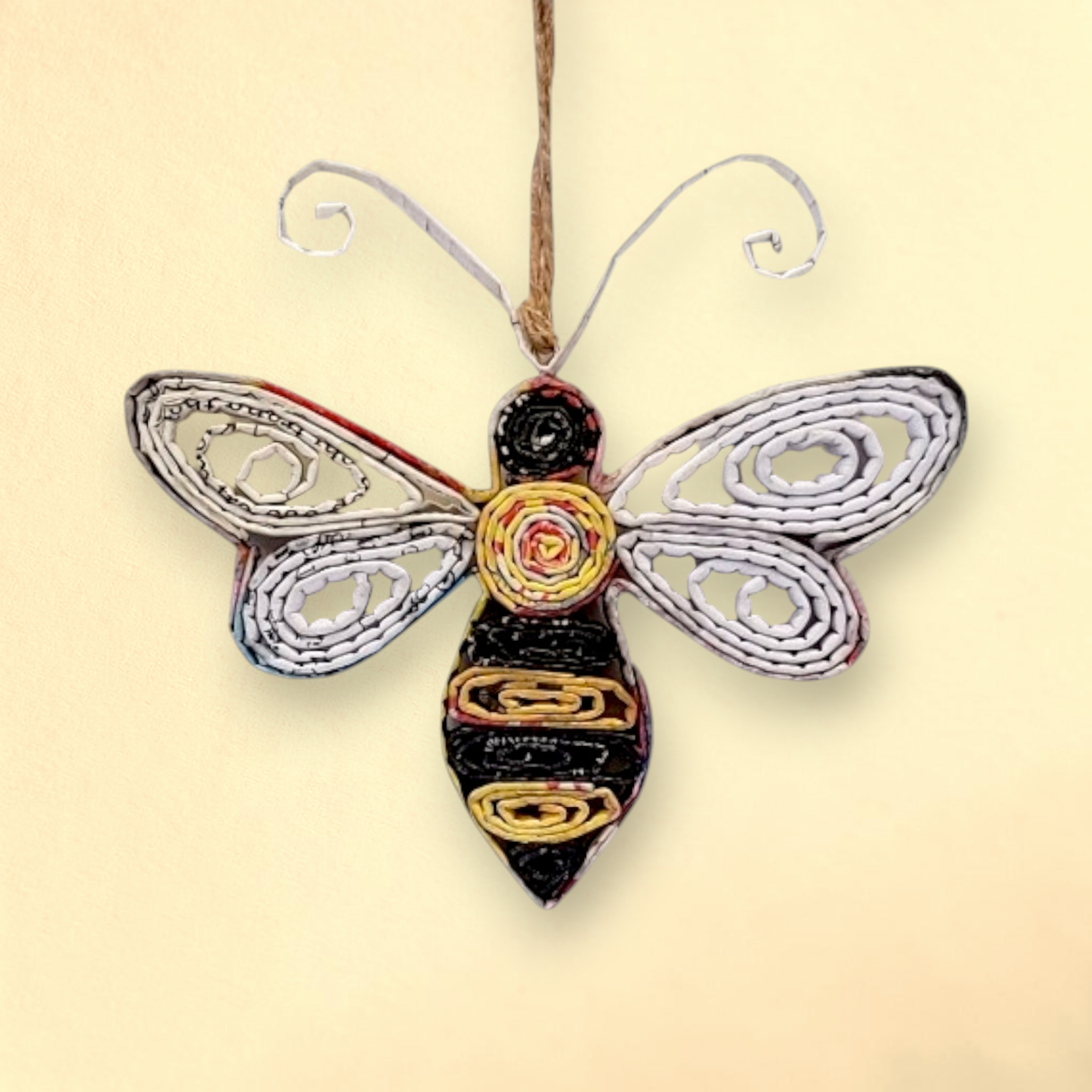 The Upcycled Paper Company - Bee Ornament - Recycled Paper