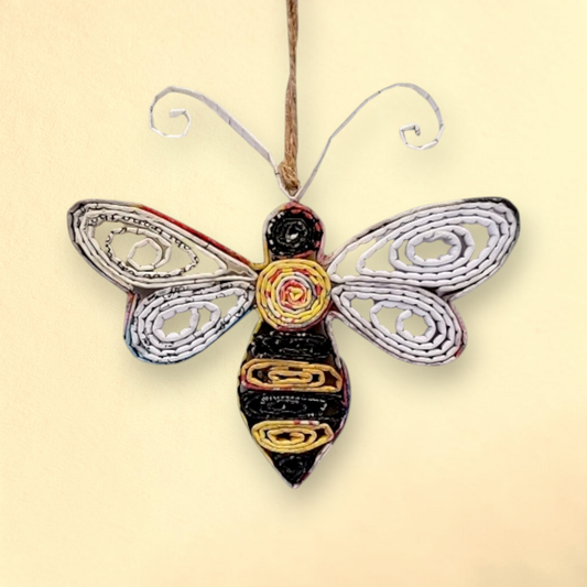 The Upcycled Paper Company - Bee Ornament - Recycled Paper