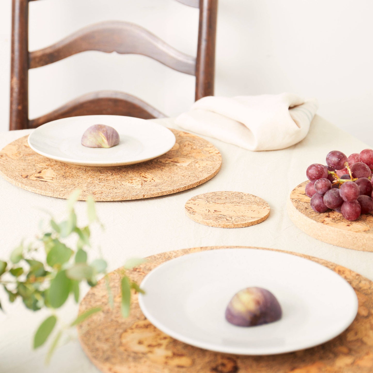 Natural Cork Coasters | Round | Set of 4