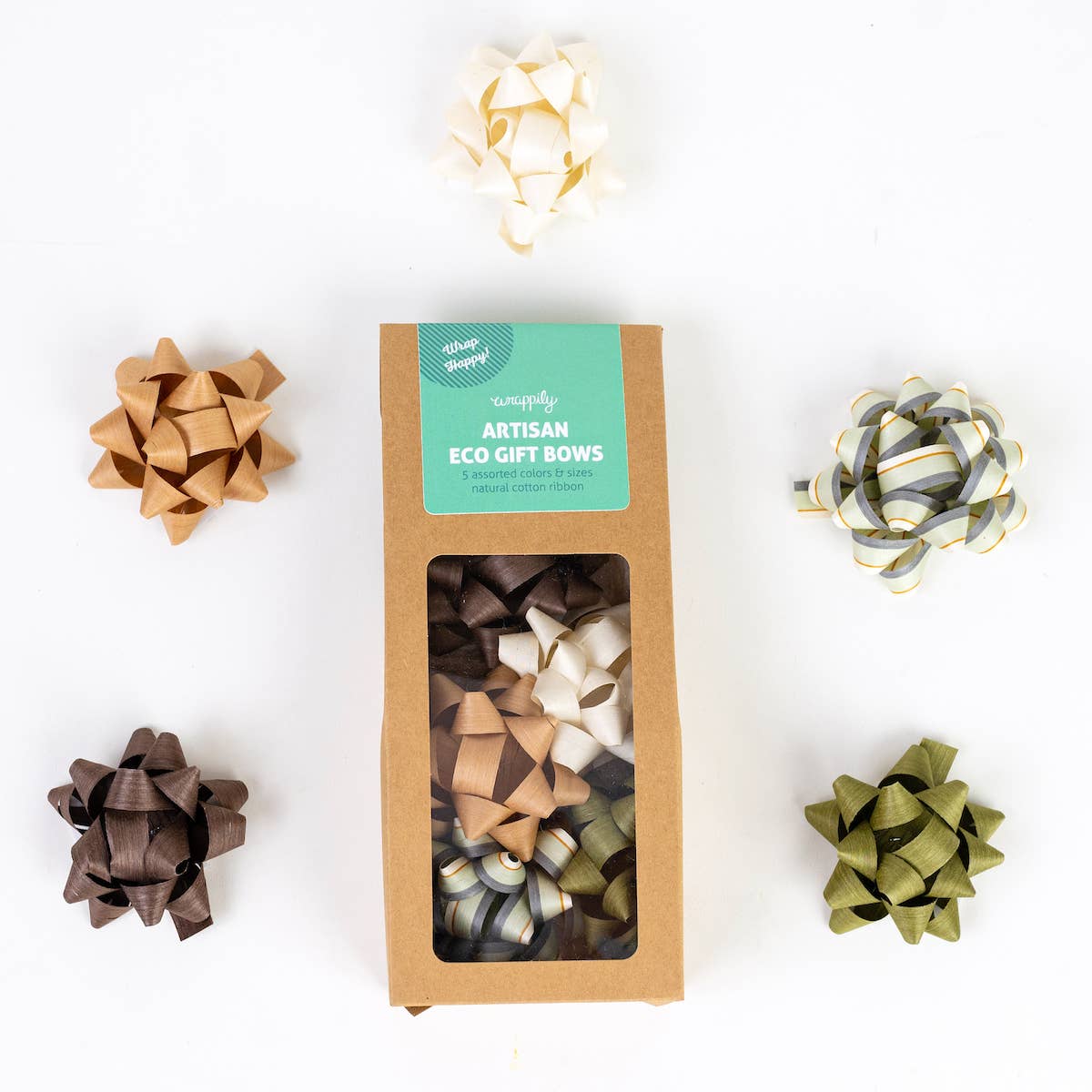 Wrappily Eco Gift Wrap Co. - Eco Gift Bows • Artisanal Natural Cotton • Neutral Tones